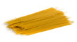 Yellow spaghetti with shadow on white background