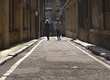 Looking down a long dark back alley Looking down a long dark back alley
