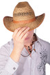 Boy hide gace with hat