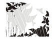 black and white nature vector composition