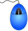 blue computer mouse with connecting cord 