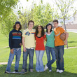 Teens hang out at park