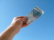 Hand holding Euro Bank note