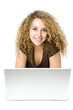 Beautiful young women on the computer