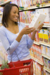 Young woman grocery shopping