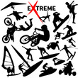 Vector eXtreme sport silhouettes