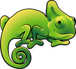 Cute Chameleon Vector Illustration