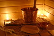 Interior of a Finnish sauna Interior of a Finnish sauna