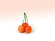 Three sweet cherries
