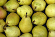 Poires, étal au marché Poires, étal au marché