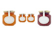 Apricot and strawberry jam jars Apricot and strawberry jam jars