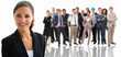 Single out business woman, individuality and leadership concept