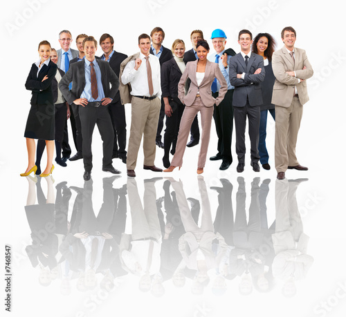 Business groups and different people in a line concept. Small gr