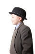 Looking left in hat