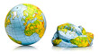planet earth balloon inflated and deflated