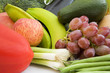 Close-up assortment of fruits and vegetables