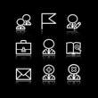 White contour web icons, set 1