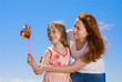 Mother and daughter having fun