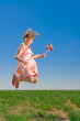 Pretty girl jumping