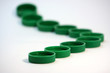 path of green lids..