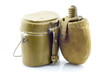 Retro army equipment, worn canteen and mess-tin