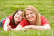 Mother and Daughter Laying Down Together