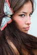 woman and butterfly