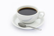 Cup of coffee with tea spoon