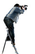 isolated working cameraman isolated working cameraman
