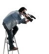 isolated working cameraman isolated working cameraman