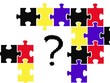 Puzzleteile mit Fragezeichen