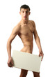 Muscular Man with Copy Space Blank Billboard