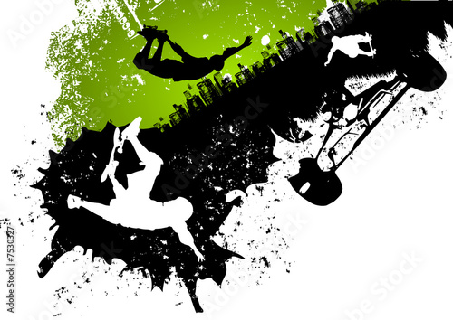 Illustration: Skateboard abstract background Skateboard abstract background