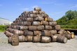 Stacked Barrels at Irish Distillery