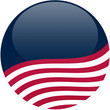 Waving American Flag on Blue
