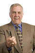 older businessman offreing pen to sign contract