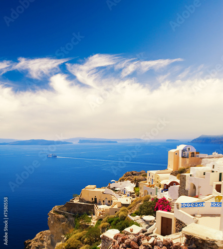 Photo: Beautiful landscape view (Santorini Island, Greece) Beautiful landscape view (Santorini Island, Greece)