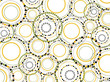 retro fun dotted circles pattern (vector) - illustration