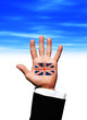 UK Flag on hand