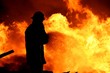 Fireman Fighting A Fire