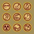 Brown contour web icons, set 15