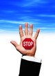 Stop sign in hand