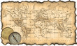 Ancient map of the world. Compass