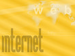 Internet Weltkarte Gelb