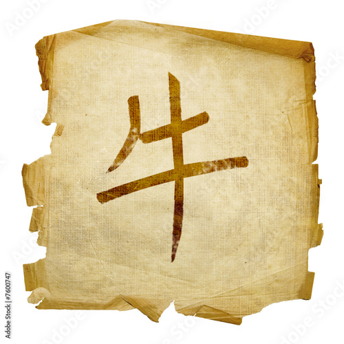 Illustration: Ox Zodiac icon, isolated on white background. Ox Zodiac icon, isolated on white background.