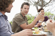 Friends at Dinner Party