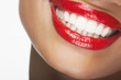 Woman Wearing Red Lipstick