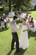 Bride and Groom Toasting at Reception