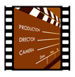 35mm slide frame with film clapboard..35mm slide
