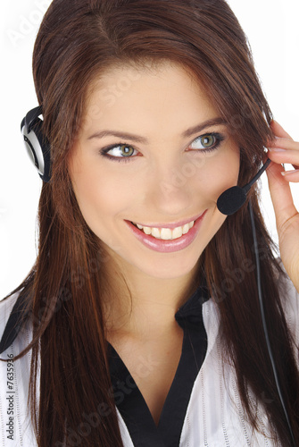Cusomer service girl with headset